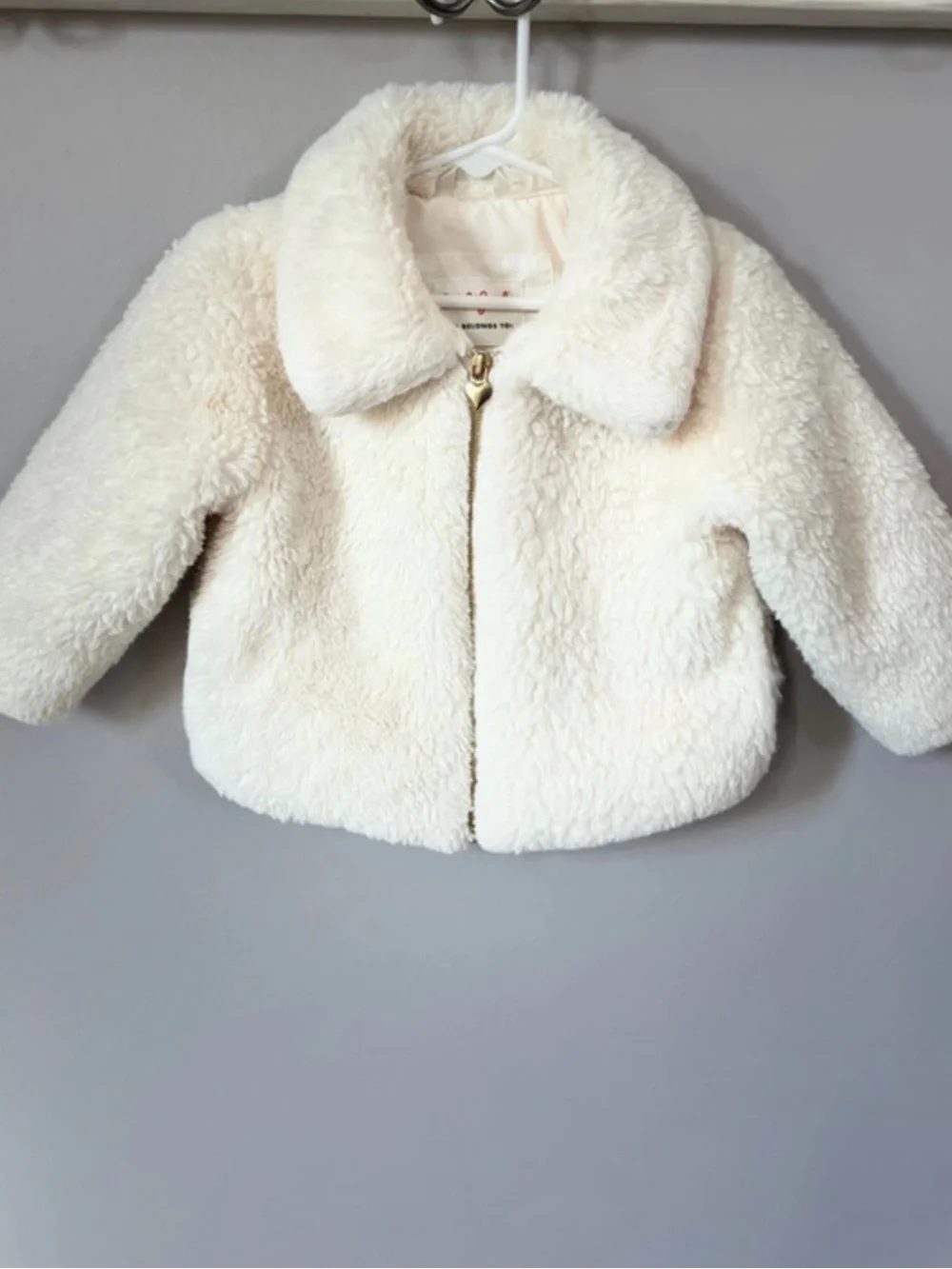 Cozy Faux-Shearling Kids Jacket in Cream